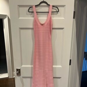 Herve leger pink long gown